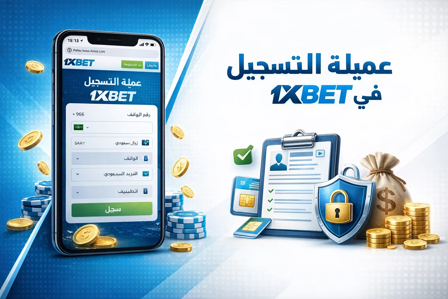 عملية التسجيل في 1xBet
